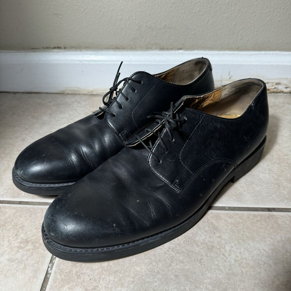 Polo Sport Ralph Lauren Mens 12 D Black Derby Dress Shoes